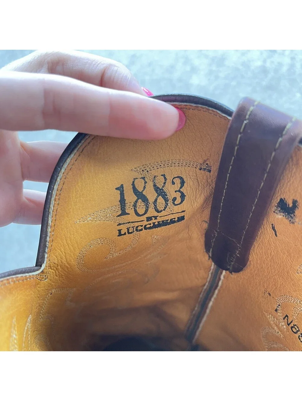 1883 Lucchese Western Cowboy Boots 11D Men’s Brown Leather N8879R8 made in USA